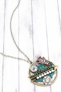 Be Brave Multi-Tone Pendant Necklace