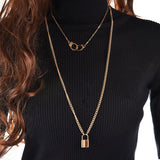 Trendy Handcuffs Lock Double-layer Necklace