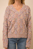 Multi Color V-neck Sweater